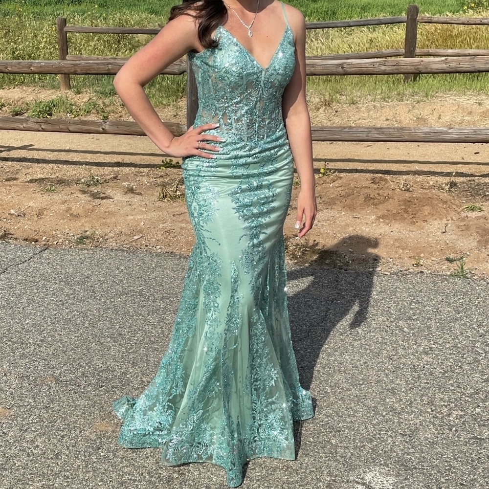 Mermaid Green Prom dress
